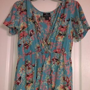 Open Floral Maxi Dress with Shorts